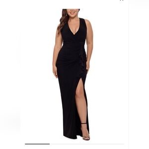 Betsy & Adam Elegant Black Evening Gown 18W